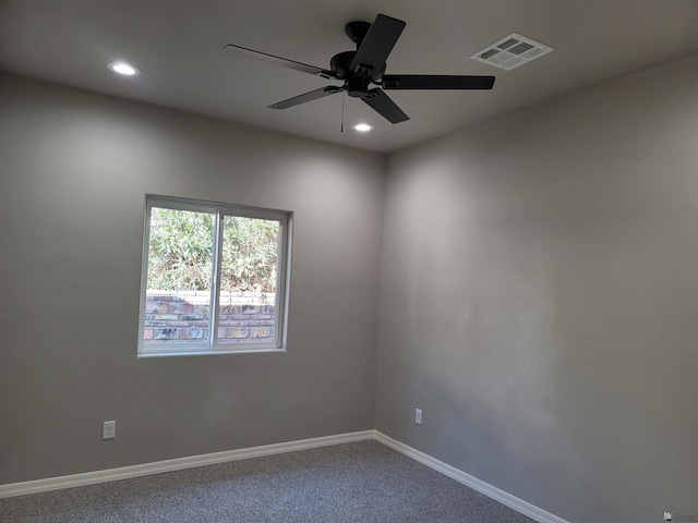 13129 E 47th Ln, Yuma, AZ 85367 - carpeted spare room featuring visible vents, recessed lighting, baseboards, and ceiling fan