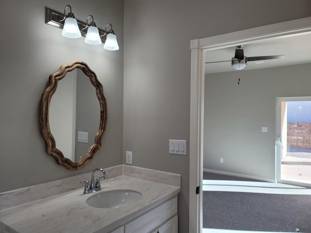 13129 E 47th Ln, Yuma, AZ 85367 - bathroom with vanity and a ceiling fan