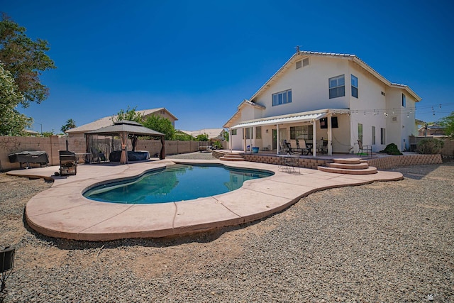 4031 W 16th Pl, Yuma, AZ 85364 - view of pool featuring a gazebo, a patio, and a fenced backyard