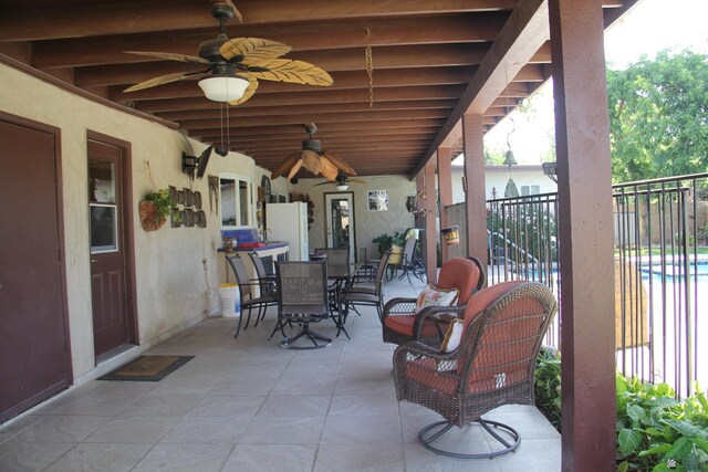 1936 W 15th Pl, Yuma, AZ 85364 - view of patio with ceiling fan and outdoor dining area