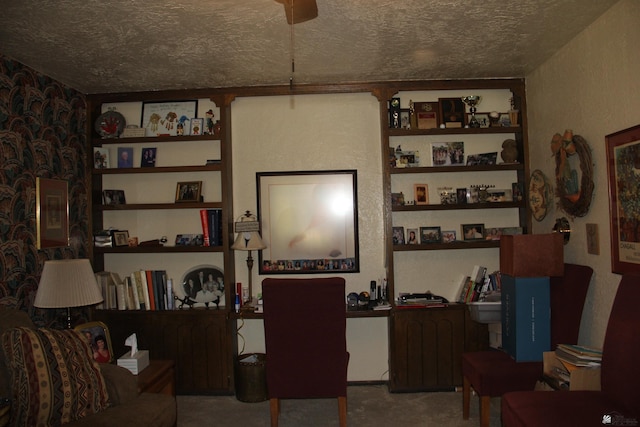 1936 W 15th Pl, Yuma, AZ 85364 - office space with a textured ceiling, a ceiling fan, and concrete flooring