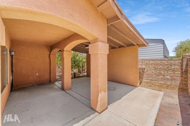 view of patio / terrace with fence