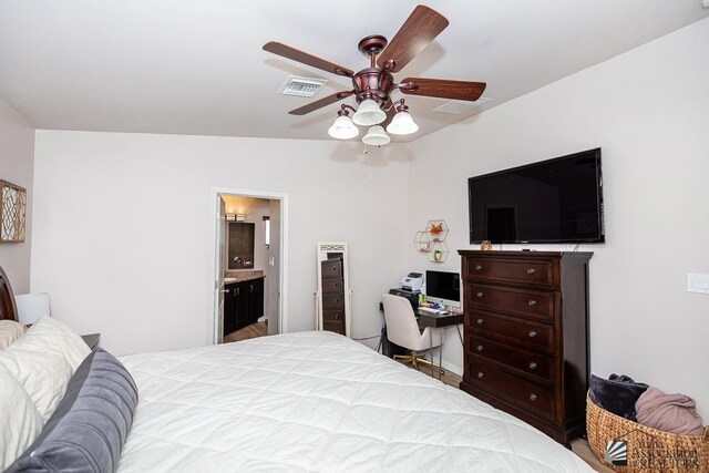 10120 S Galaxy Ave, Yuma, AZ 85367 - bedroom featuring a ceiling fan and visible vents
