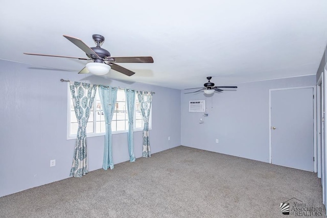 285 E 26th St, Yuma, AZ 85364 - empty room with light colored carpet, ceiling fan, and a wall mounted AC