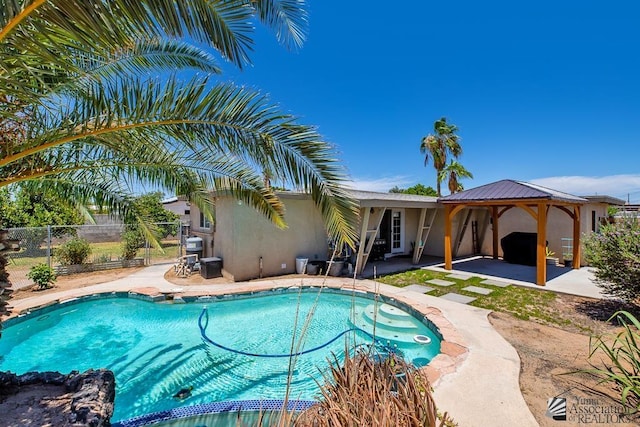 285 E 26th St, Yuma, AZ 85364 - view of pool featuring a patio area and a gazebo