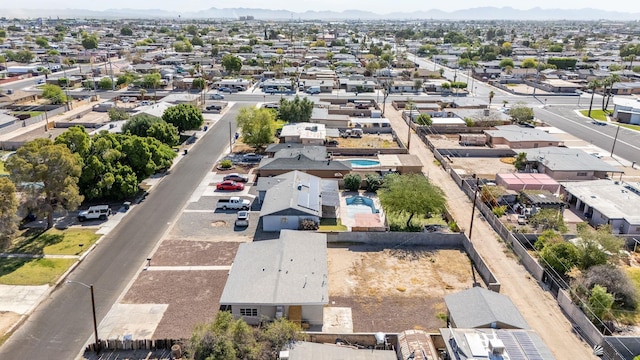 bird's eye view with a mountain view and a residential view