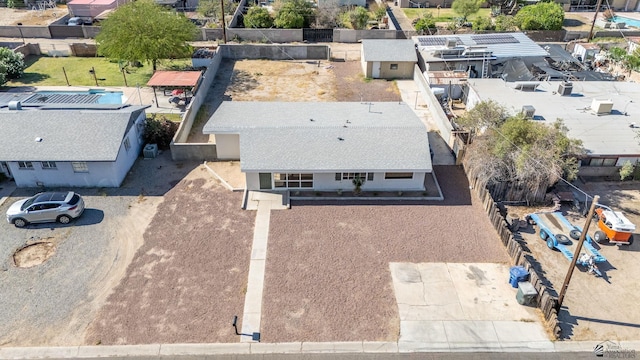 drone / aerial view with a residential view