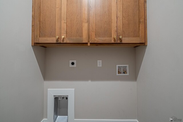 7972 E 34th Ln, Yuma, AZ 85365 - clothes washing area with cabinet space, hookup for an electric dryer, and hookup for a washing machine