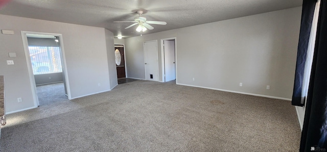 6351 E 41st St, Yuma, AZ 85365 - carpeted empty room featuring a ceiling fan, baseboards, and a textured ceiling