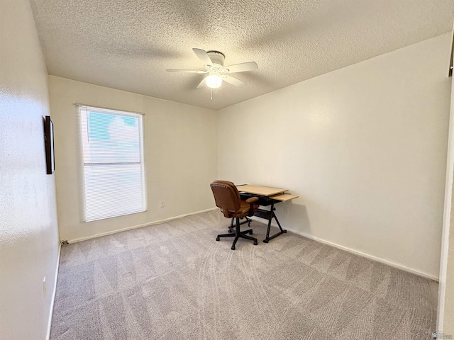 4447 W 14th Pl, Yuma, AZ 85364 - carpeted office space featuring a ceiling fan and a textured ceiling
