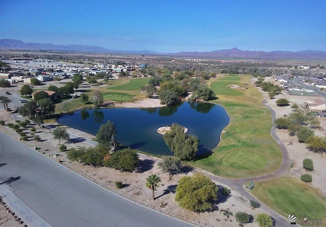 11569 Sonora St, Wellton, AZ 85356 - aerial view of property and surrounding area featuring a water and mountain view, nearby suburban area, and a local golf course