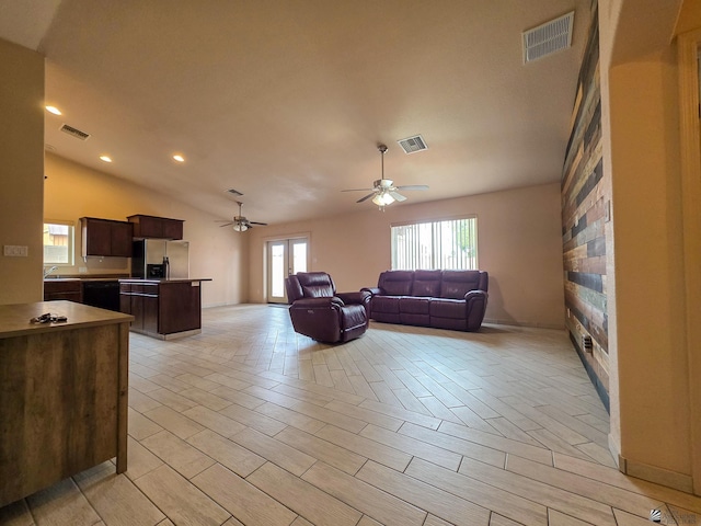 10791 S Sonora St, Yuma, AZ 85367 - living area featuring visible vents, a ceiling fan, and light wood-style flooring