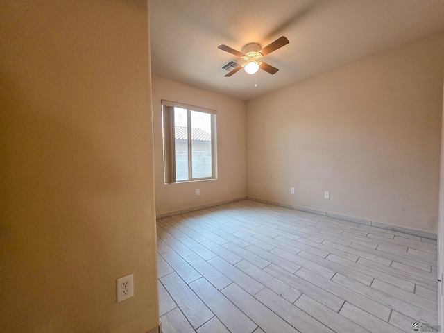 10791 S Sonora St, Yuma, AZ 85367 - unfurnished room featuring a ceiling fan, baseboards, visible vents, and light wood-type flooring