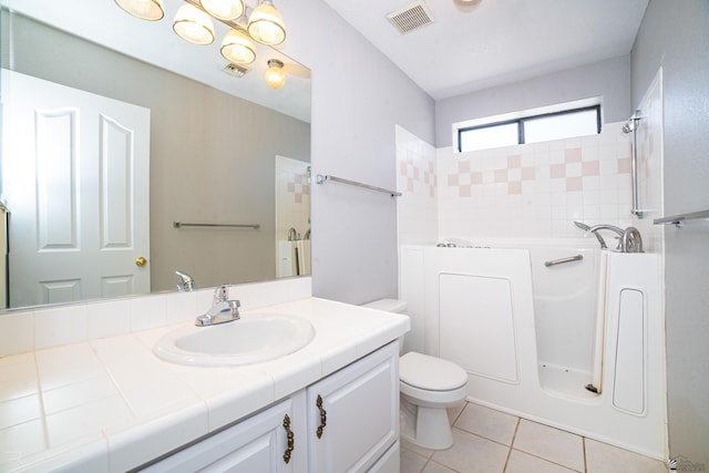 10388 S Fairway Loop, Yuma, AZ 85367 - full bathroom with vanity, a garden tub, tile patterned flooring, and a shower
