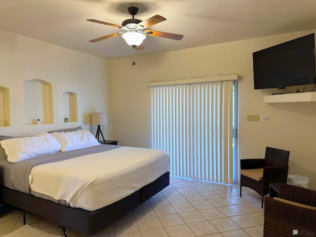 14818 E 52nd St, Yuma, AZ 85367 - bedroom featuring a ceiling fan and light tile patterned floors