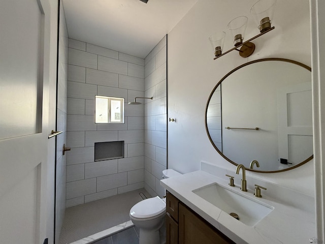 12377 W Calle Ln, Primera, Yuma, AZ 85367 - full bathroom featuring toilet, tiled shower, and vanity