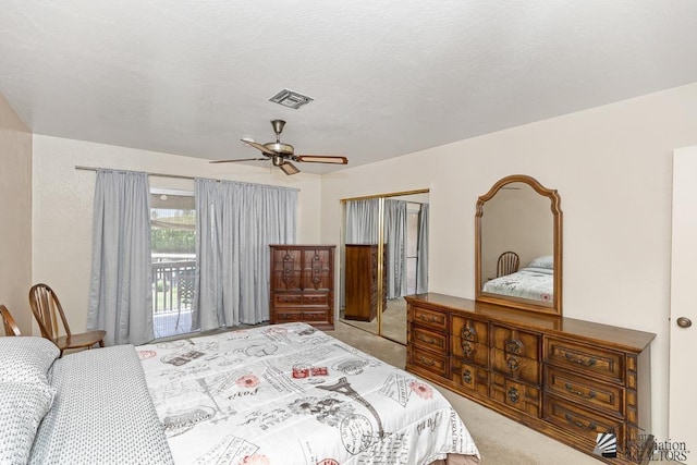 2901 S Palo Verde Ln # 38, Yuma, AZ 85364 - bedroom featuring a closet, access to outside, carpet, and ceiling fan
