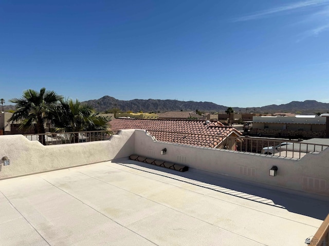 14551 E 49th St, Yuma, AZ 85367 - view of patio with a mountain view and a balcony