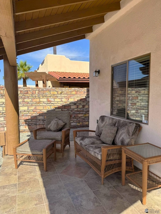 14551 E 49th St, Yuma, AZ 85367 - view of patio with an outdoor living space