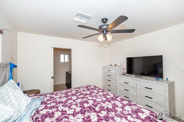 11635 E El Padre, Yuma, AZ 85367 - bedroom featuring a ceiling fan and visible vents