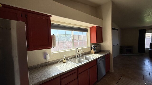 6311 E 42nd St, Yuma, AZ 85365 - kitchen with stainless steel appliances and lofted ceiling