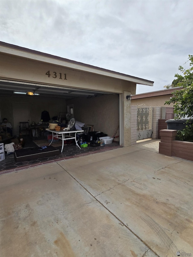 view of garage