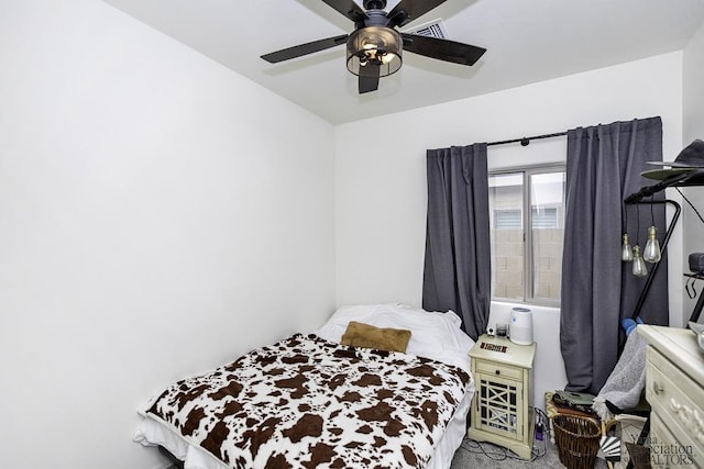 4272 W 27th Pl, Yuma, AZ 85364 - bedroom featuring visible vents, a ceiling fan, and carpet floors