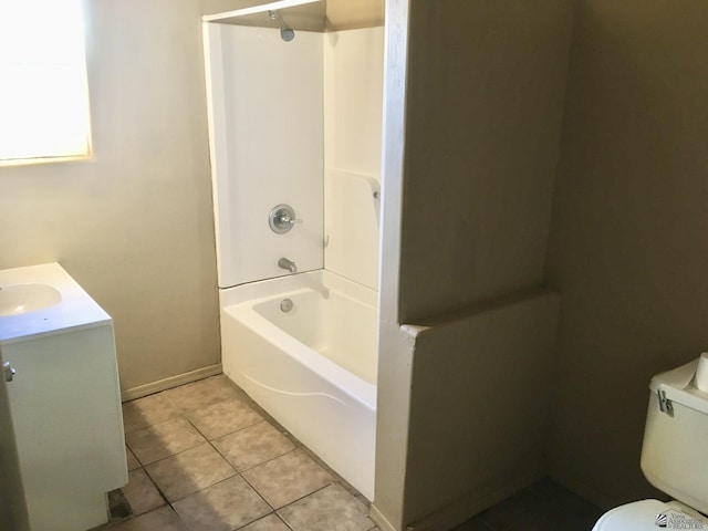 621 S Madison Ave, Yuma, AZ 85364 - bathroom featuring toilet, tile patterned floors, vanity, and shower / bathtub combination