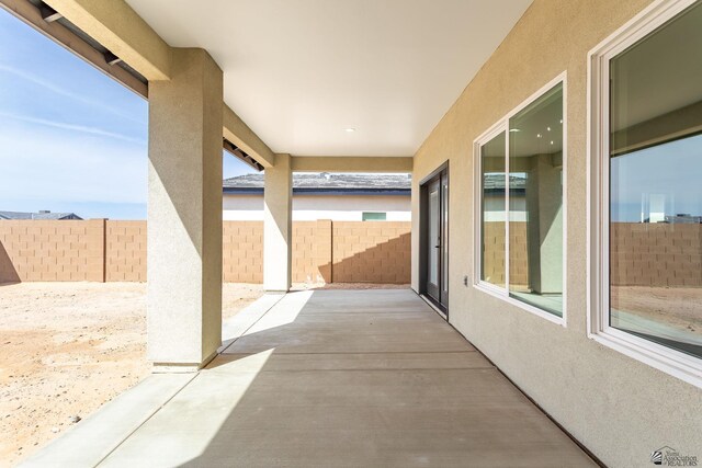 view of patio featuring a fenced backyard