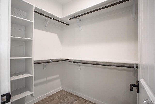 spacious closet featuring wood finished floors