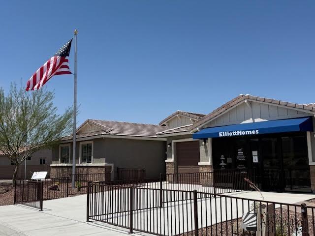 12373 S Drucilla Ln, Yuma, AZ 85367 - view of front of home with a garage and a tiled roof