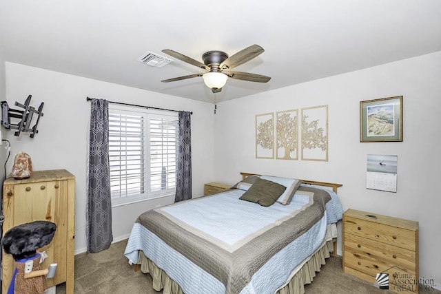 2793 S Aurora Ave, Yuma, AZ 85365 - bedroom with carpet flooring, baseboards, and ceiling fan