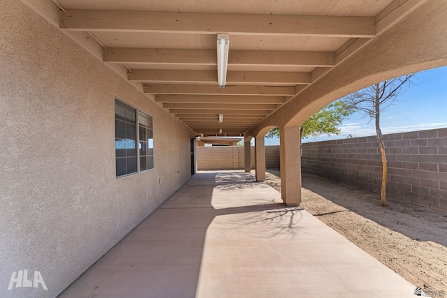 view of patio with a fenced backyard