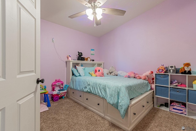 7309 E 37th Pl, Yuma, AZ 85365 - bedroom with carpet floors and a ceiling fan