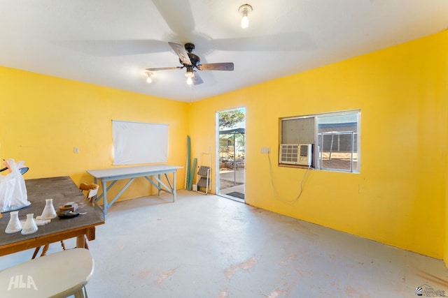 29433 San Jose Ave, Wellton, AZ 85356 - miscellaneous room with ceiling fan, cooling unit, and concrete flooring