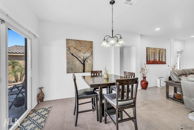 12590 E 48th Dr, Yuma, AZ 85367 - dining room with a chandelier, recessed lighting, and light tile patterned flooring