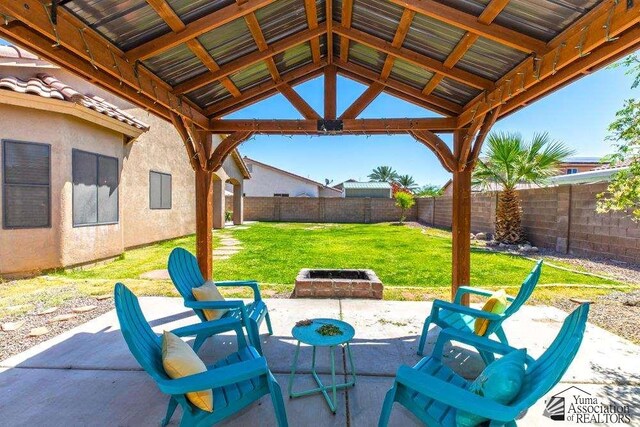 7955 E 37th St, Yuma, AZ 85365 - fenced backyard with a patio and a gazebo