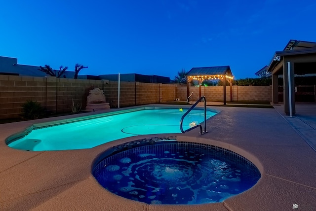 11594 E 27th Pl, Yuma, AZ 85367 - view of pool featuring an in-ground hot tub, a fenced backyard, and a patio