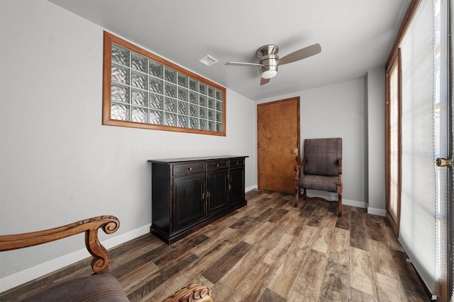 2621 S Walnut Ave, Yuma, AZ 85364 - sitting room featuring ceiling fan and wood finished floors