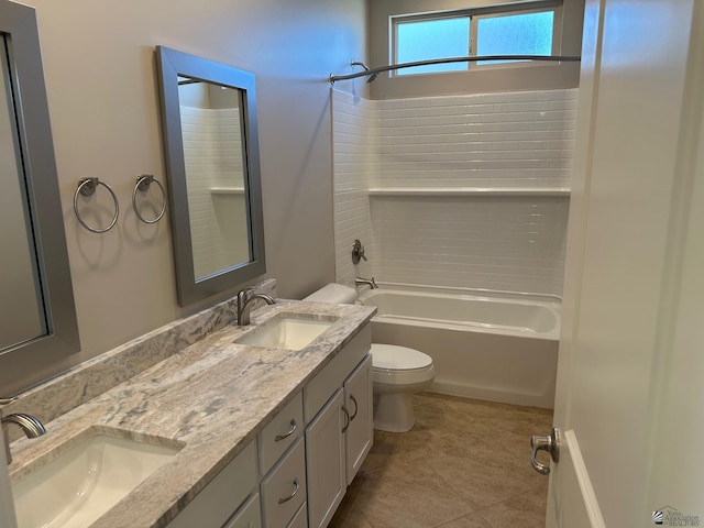 14691 E 42nd St, Yuma, AZ 85367 - full bathroom with toilet, a sink, tile patterned flooring, and bathtub / shower combination