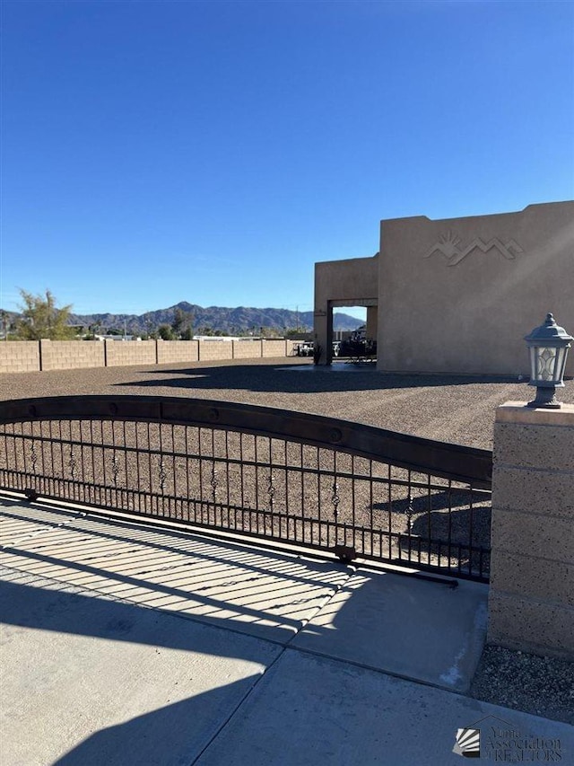 exterior space with a mountain view