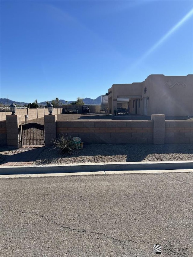 exterior space with a mountain view