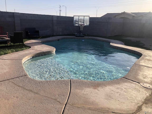 view of pool with a fenced in pool and a fenced backyard