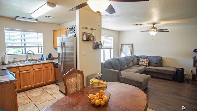 1700 S Crowder Ave Unit # 27, Yuma, AZ 85364 - interior space with a ceiling fan, a textured ceiling, and visible vents