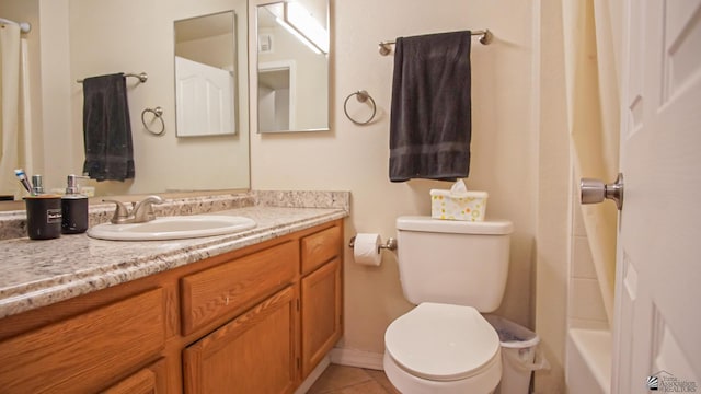 1700 S Crowder Ave Unit # 27, Yuma, AZ 85364 - full bath featuring toilet, a shower with curtain, a tub to relax in, and vanity