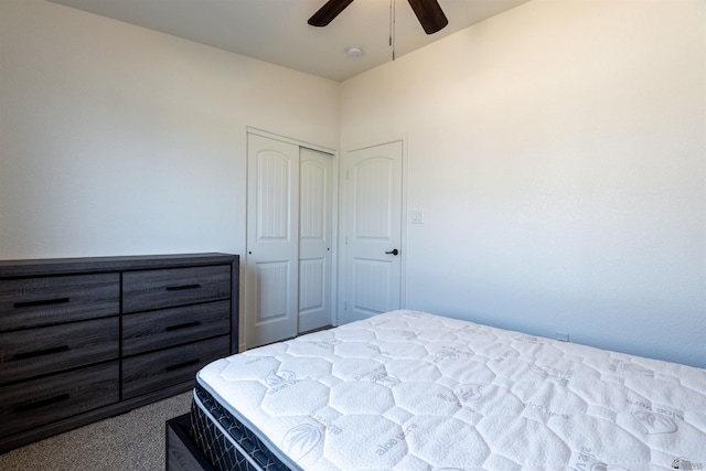 11602 E 33rd St, Yuma, AZ 85367 - bedroom with a closet, carpet flooring, and ceiling fan