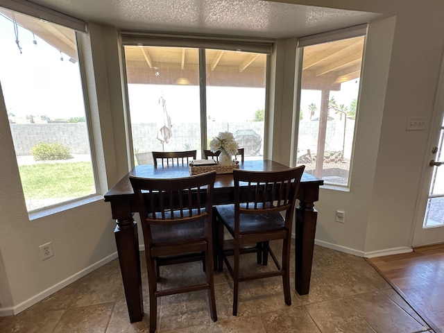 11228 E 25th St, Yuma, AZ 85367 - dining room with plenty of natural light, baseboards, and a textured ceiling