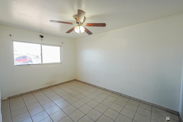 spare room featuring ceiling fan