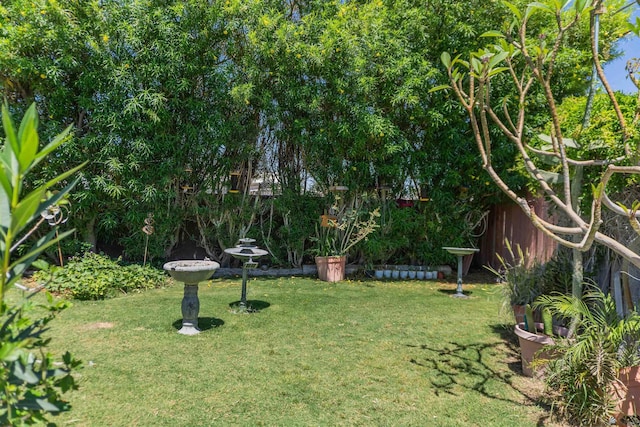 view of yard with fence