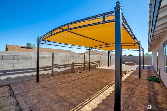 view of patio / terrace featuring central AC unit